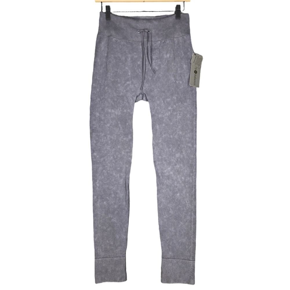 HARMONY & BALANCE MINERAL WASH JOGGER LEGGINGS – WOMEN'S SIZE L – GRAY WASH
